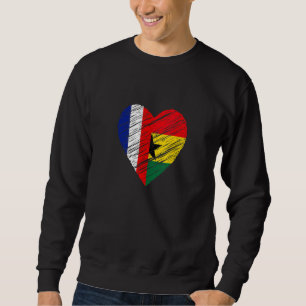 Sweatshirt Ghana France Coeur Drapeau français Ghanéen Drapea