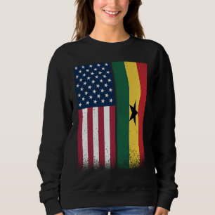 Sweatshirt Ghana Ghanéen États-Unis Drapeaux Fiers États-Unis