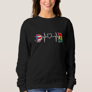 Sweatshirt Ghana Peurto Rico Drapeau Ghanaian Peurto Coeur ri