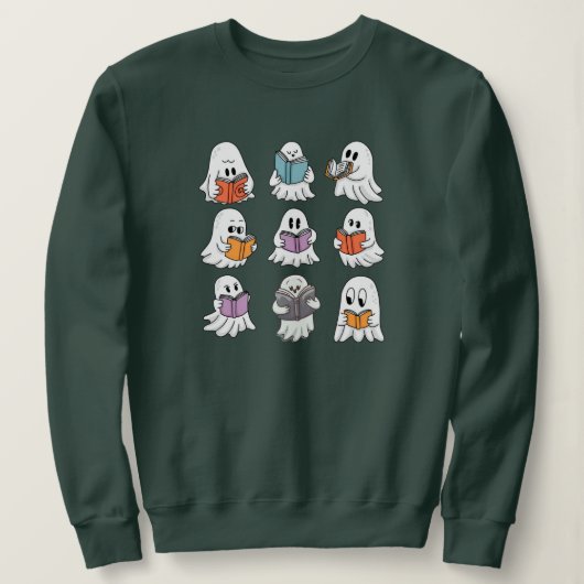 Sweatshirt Ghost Reading Books Librairie (Design devant)