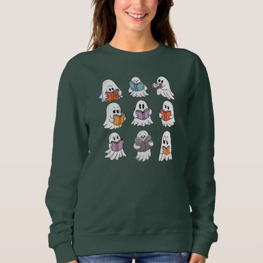 Sweatshirt Ghost Reading Books Librairie (Devant)