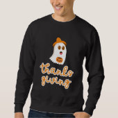 Sweatshirt Ghost Thanksgiving Typographie de vacances (Devant)