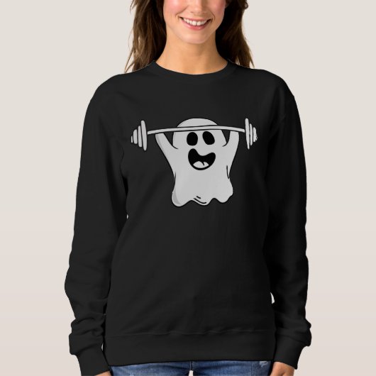Sweatshirt Ghost Weightlifting Halloween Fitness Gym Workout (Devant)