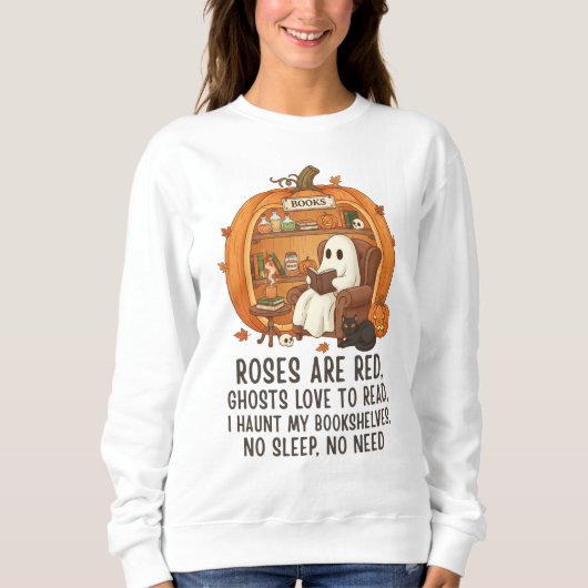 Sweatshirt Ghosts Love To Read - Funny Halloween Book Lover (Devant)