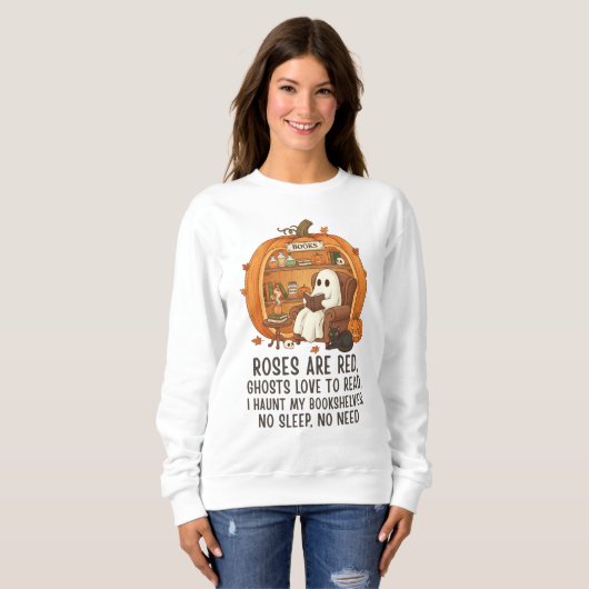 Sweatshirt Ghosts Love To Read - Funny Halloween Book Lover (Devant entier)