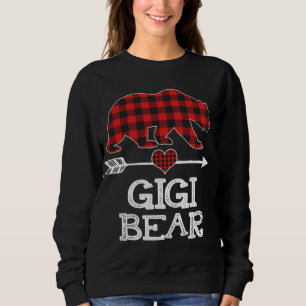 Sweatshirt Gigi Bear Pajama de Noël Rouge Plaid Buffalo Famil