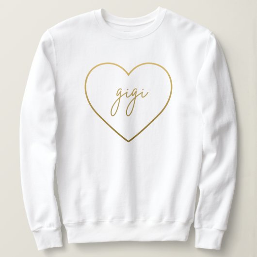 Sweatshirt Gigi Elegant Golden Gradient Heart Grandma Cadeau (Design devant)
