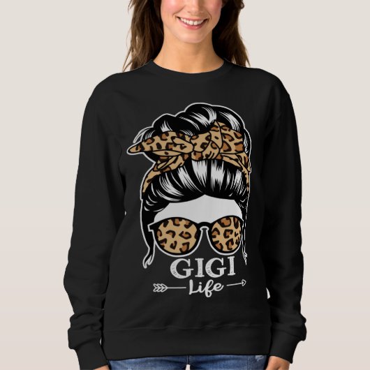 Sweatshirt Gigi Life Messy Bun Hair  Gigi Leopard (Devant)
