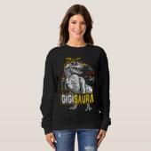 Sweatshirt Gigisaurus Leopard Rex Dinosaur Gigi Saurus Mère (Devant entier)