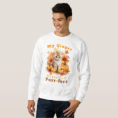 Sweatshirt Gingembre de chat d'automne personnalisable (Devant entier)