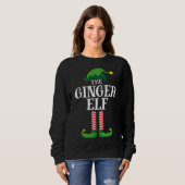 Sweatshirt Ginger Elf Correspondant Famille de Noël (Devant entier)