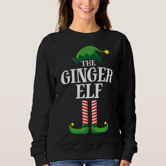 Sweatshirt Ginger Elf Correspondant Famille de Noël (Devant)