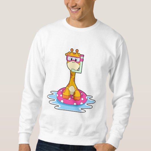 Sweatshirt Girafe à la natation avec tuba (Devant)