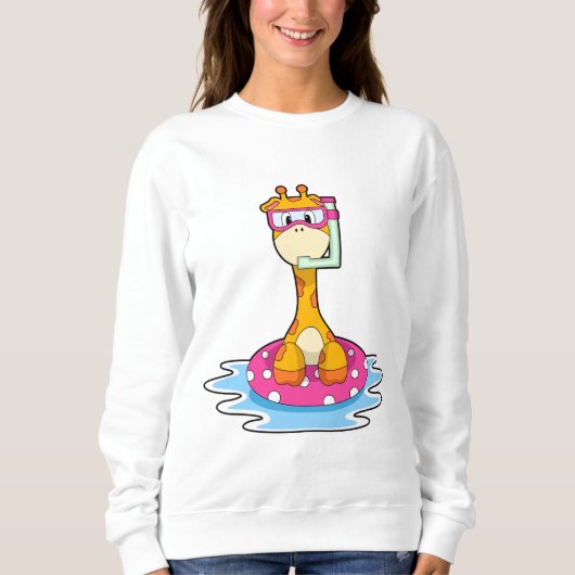 Sweatshirt Girafe à la natation avec tuba (Devant)
