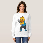 Sweatshirt Girafe au baseball avec batte de baseball (Devant entier)