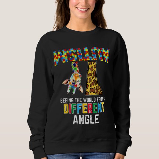 Sweatshirt Girafe Autism Seeing World Different Angle Aware (Devant)