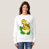 Sweatshirt Girafe aux feuilles et oeufs (Devant entier)