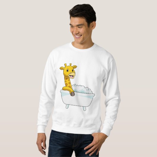 Sweatshirt Girafe avec baignoire avec mousse (Devant entier)