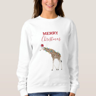 Sweatshirt Girafe de Noël Animaux amusants avec chapeau de No