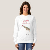 Sweatshirt Girafe de Noël Animaux amusants avec chapeau de No (Devant entier)