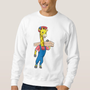 Sweatshirt Girafe en charpentier avec du bois