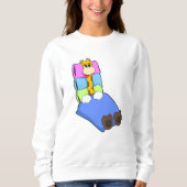 Sweatshirt Giraffat au coucher avec couverture et Coussin (Devant)