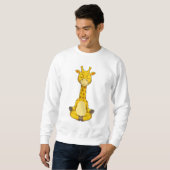 Sweatshirt Giraffe à la méditation de Yoga (Devant entier)