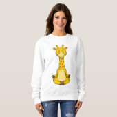 Sweatshirt Giraffe à la méditation de Yoga (Devant entier)