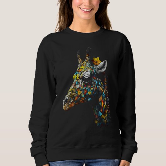 Sweatshirt Giraffe Artwork Animal Colourful Giraffe 1 (Devant)