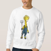 Sweatshirt Giraffe as Farmer with Pitchfork (Devant)