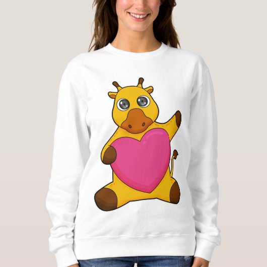 Sweatshirt Giraffe au coeur (Devant)