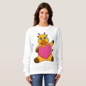 Sweatshirt Giraffe au coeur (Devant entier)
