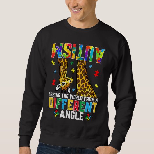 Sweatshirt Giraffe Autism Seeing World Different Angle Awaren (Devant)