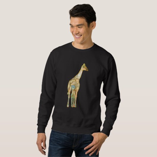 Sweatshirt Giraffe Behind Geometric Lines (Devant entier)