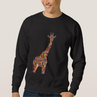 Sweatshirt Giraffe colorée mosaïque Art