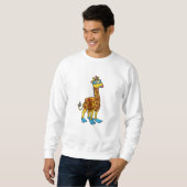 Sweatshirt Giraffe comme plongeur avec lunettes de natation e (Devant entier)