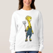Sweatshirt Giraffe en fermier avec Pitchfork (Devant)