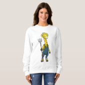 Sweatshirt Giraffe en fermier avec Pitchfork (Devant entier)