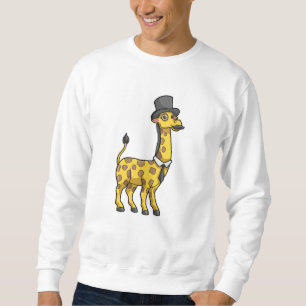Sweatshirt Giraffe en Gentleman avec Casquette, Cravate et Mo