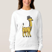 Sweatshirt Giraffe en Gentleman avec Casquette, Cravate et Mo (Devant)