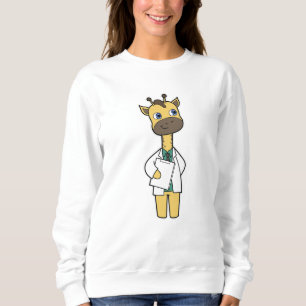 Sweatshirt Giraffe en tant que docteur avec Bloc-notes