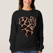 Sweatshirt Giraffe Print Heart Pattern Gift Giraffe Skin (Devant)