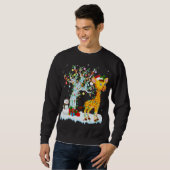 Sweatshirt Giraffe Xmas Élément Arbre Éclairage Giraffe Noël (Devant entier)