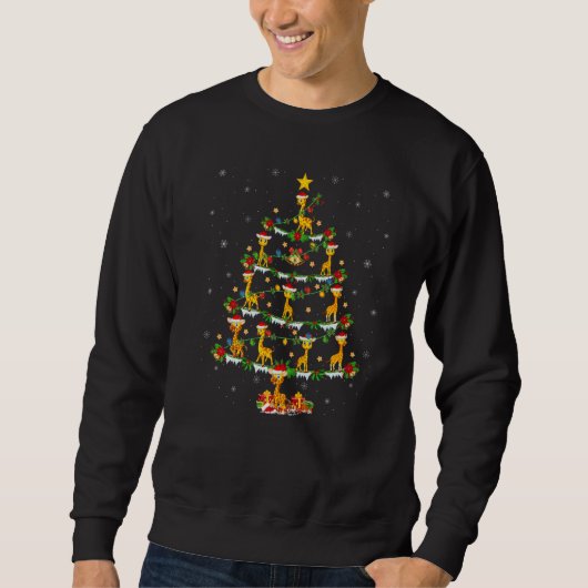 Sweatshirt Giraffe  Xmas Lights Giraffe Christmas Tree (Devant)
