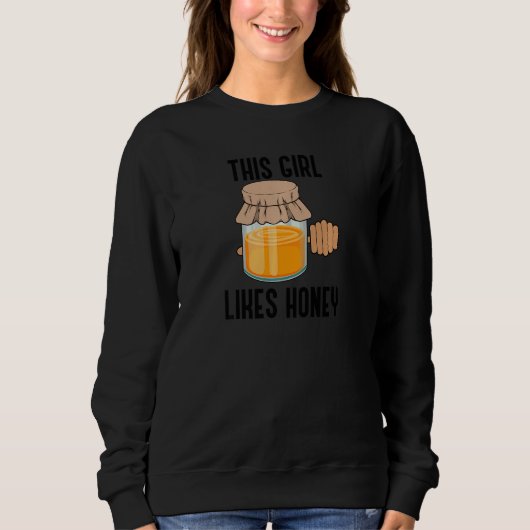 Sweatshirt Girl Loves Eating Honey Nature Bee Wildlife Premiu (Devant)