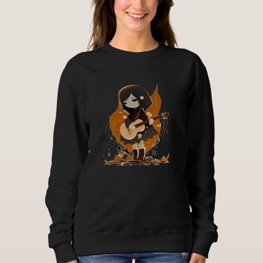 Sweatshirt Girl play Guitar (Devant)