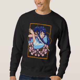 Sweatshirt Girl Samurai Katana Guerrier Japonais Fighter Kend