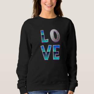 Sweatshirt Girls Love Volleyball Player Retro Distres Vintage