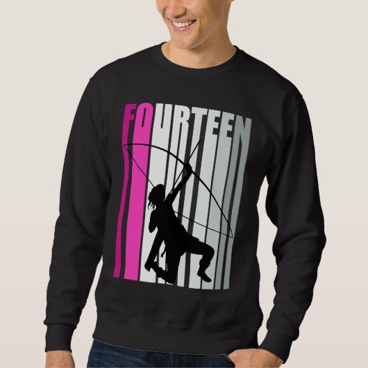 Sweatshirt Girls Pinky Archery 14th Birthday Bow Arrow Archer (Devant)
