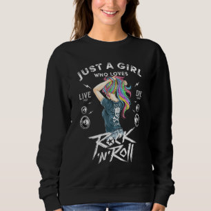 Sweatshirt Girls Rock And Roll Music Graphisme Nouveauté Tee 